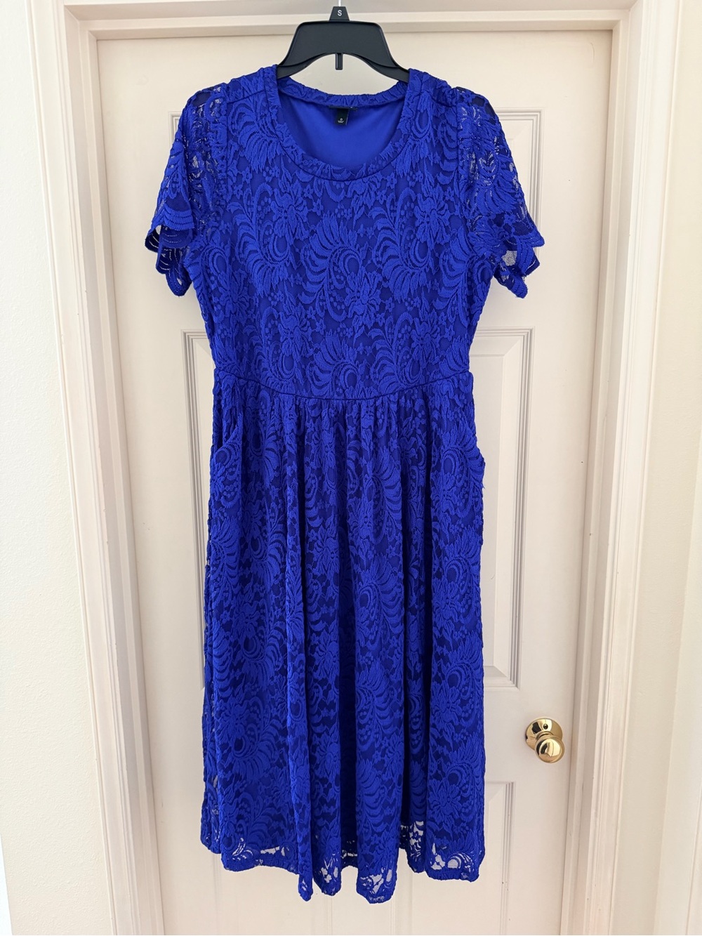 torrid Royal Blue Lace Short-Sleeve Fit & Flare Dress